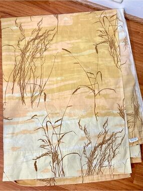 Vintage 70s Vera Burlington Wheat Grass Field Scene Full Flat Sheet